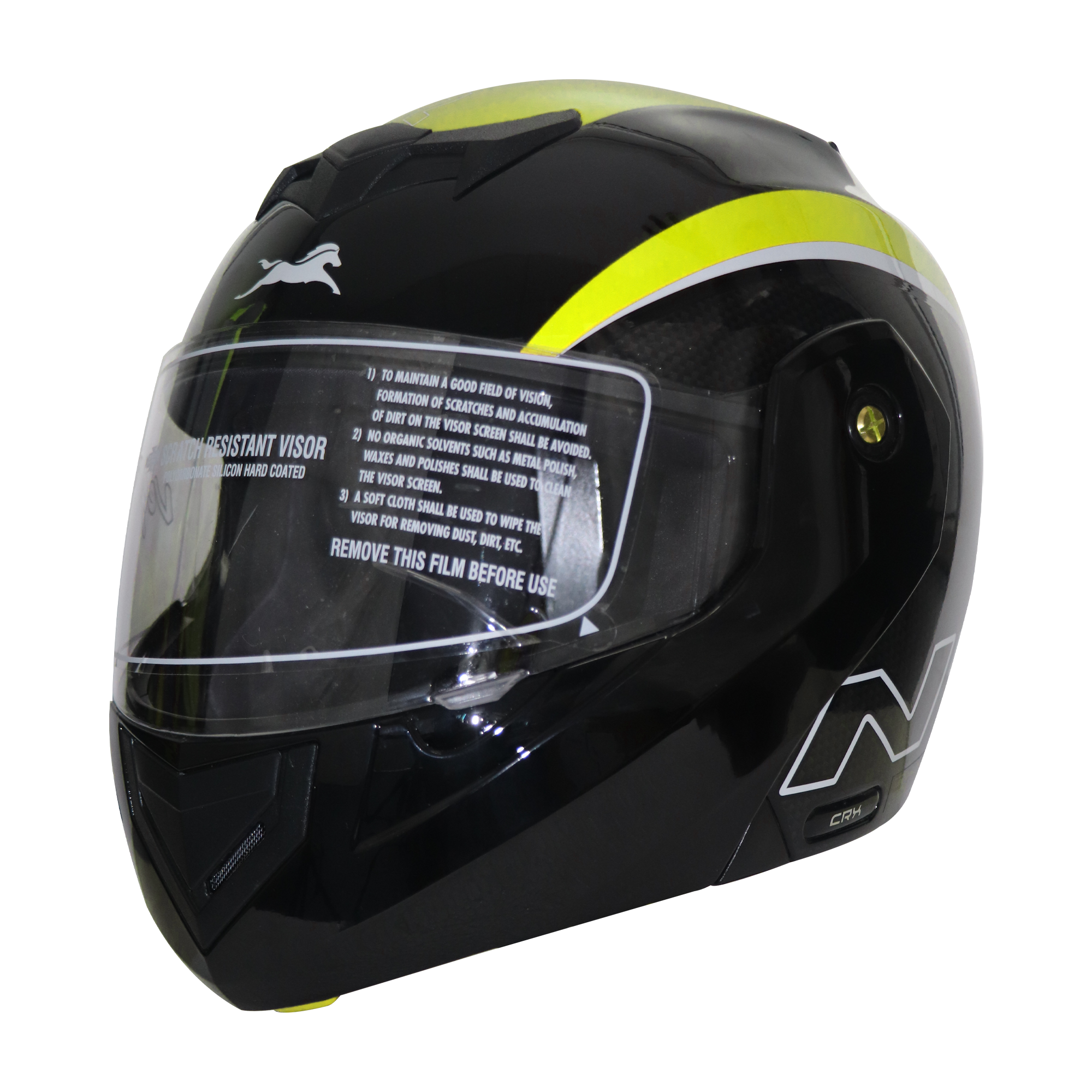 TVS Ntorq Flip-up Helmet, Color: Neon & Black - ISI Certified