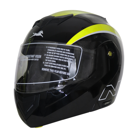 TVS Ntorq Flip-up Helmet, Color: Neon & Black - ISI Certified