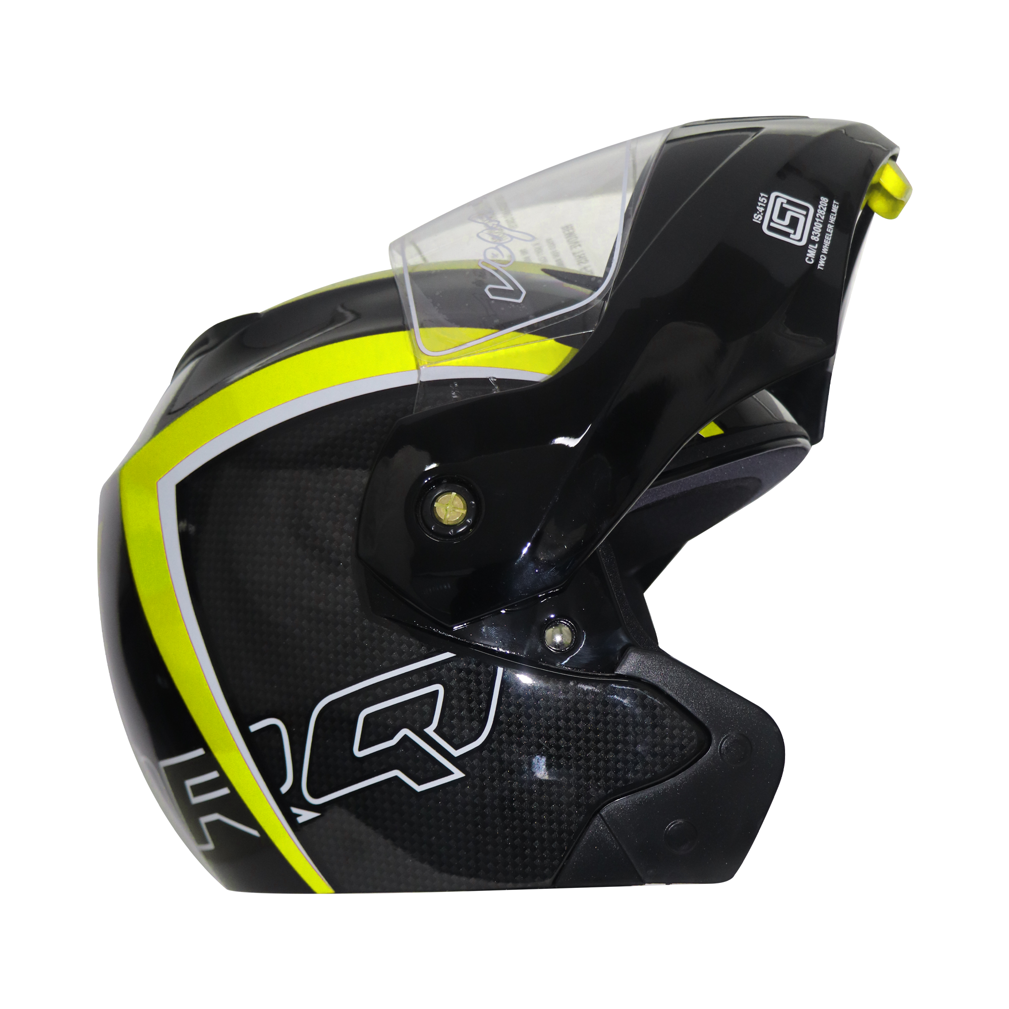 TVS Ntorq Flip-up Helmet, Color: Neon & Black - ISI Certified