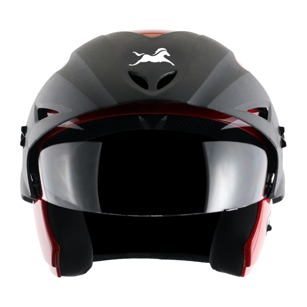 TVS Cruiser Half Face Helmet, Color: Red - ISI Certified