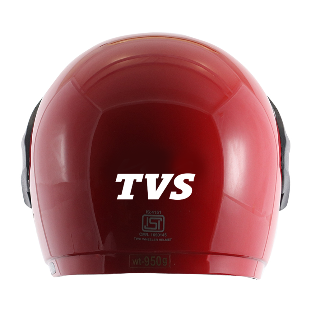 TVS Cruiser Half Face Helmet, Color: Red - ISI Certified