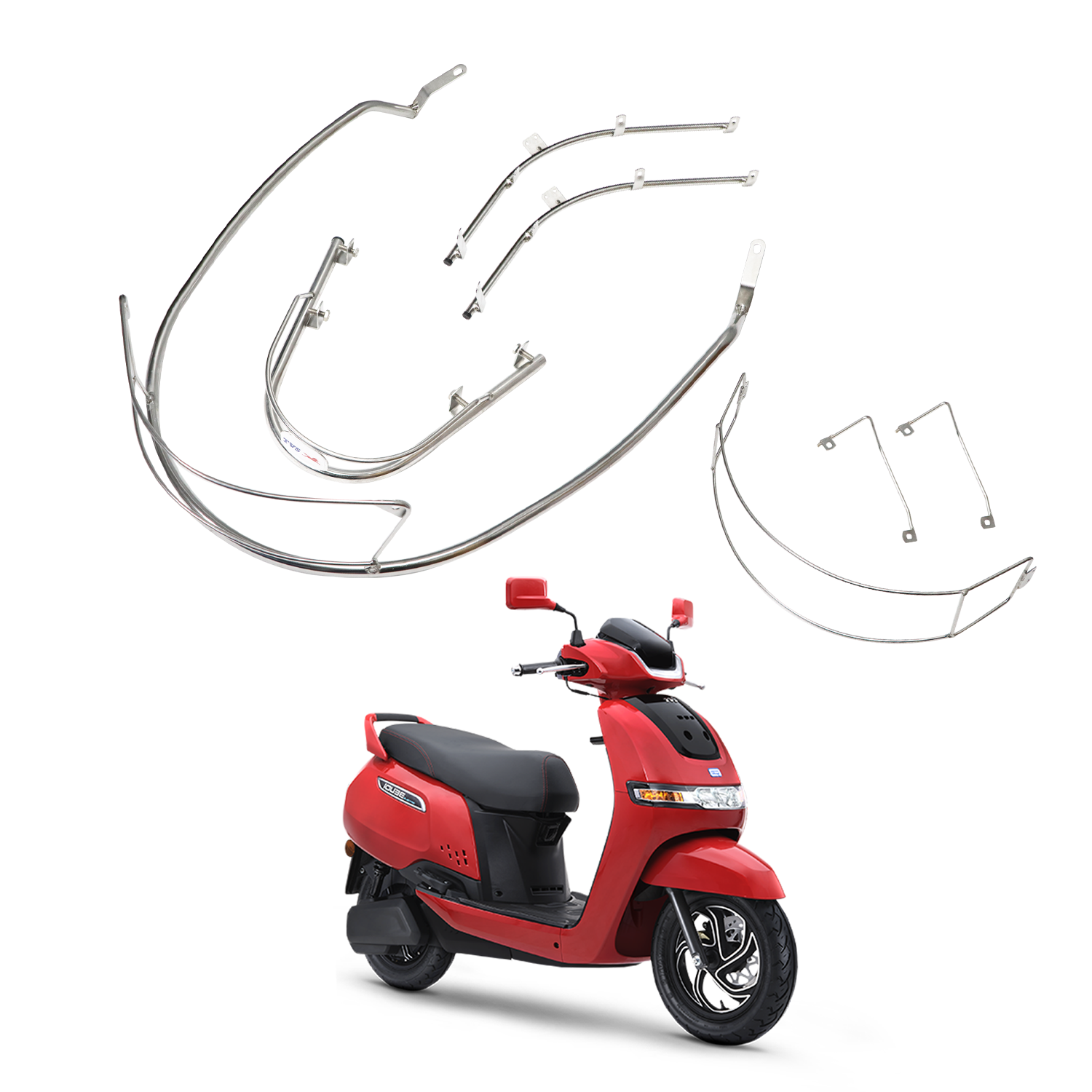 TVS Scooter Guard Kit for IQUBE | Enhanced Protection and Durability – Comprehensive Front, Side, and Rear Guards for Superior Safety and Style