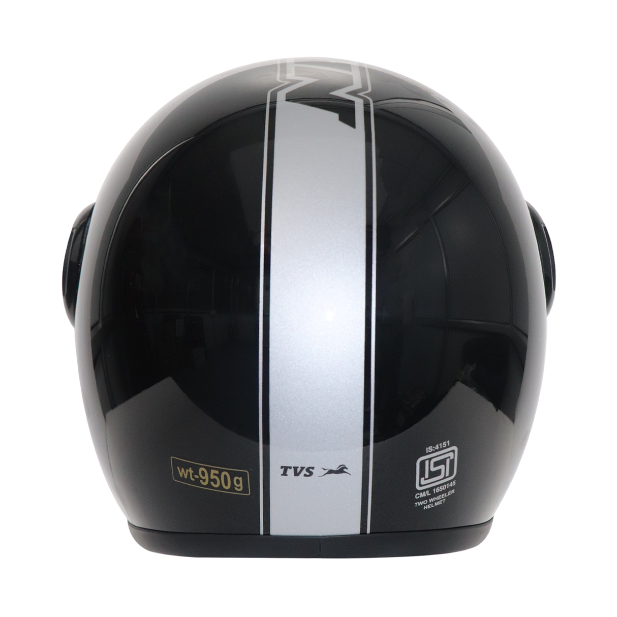 TVS RONIN Half Face Black Helmet - ISI Certified