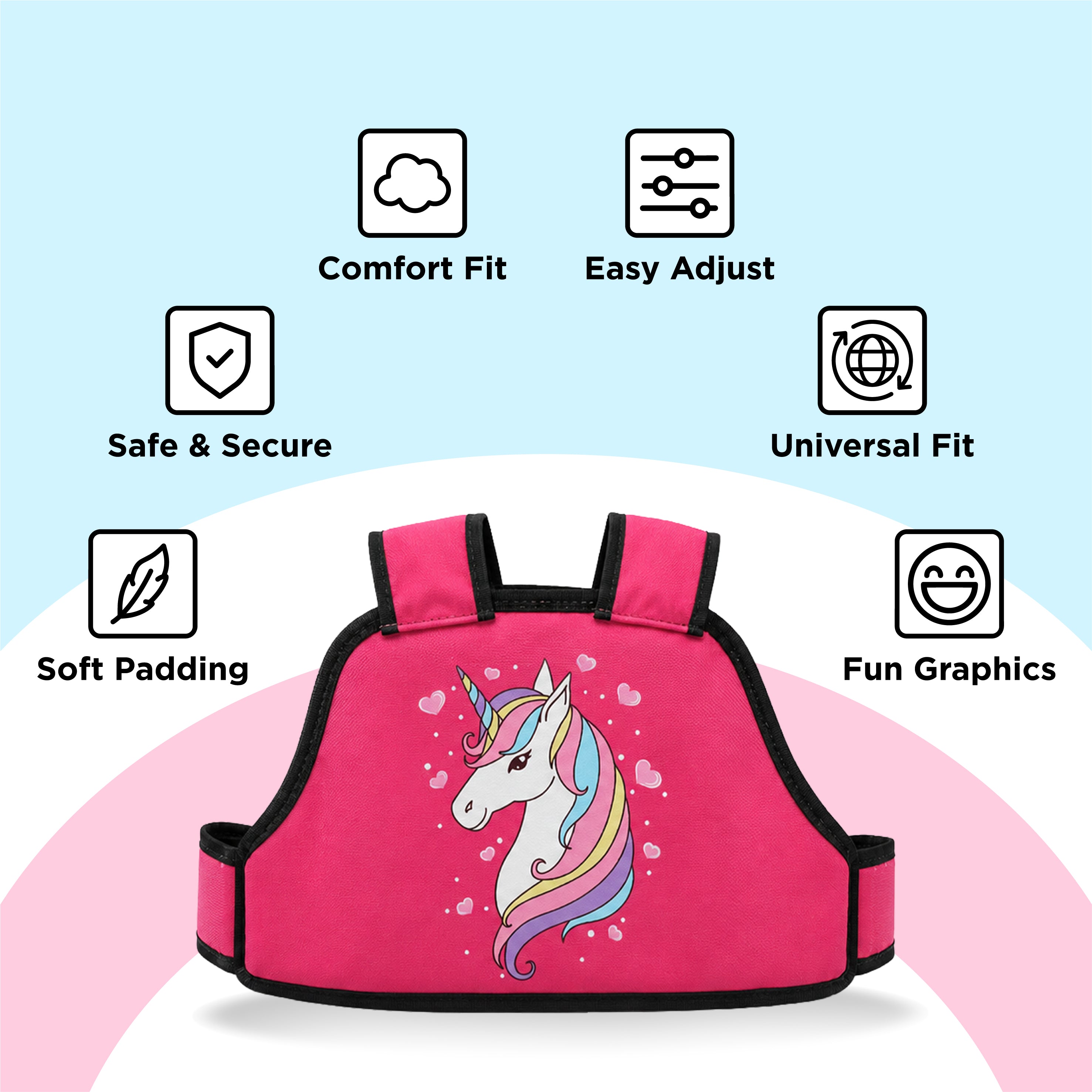 TVS Kids Safety Belt for Bike and Scooter, Child Safety Harness with Adjustable Soft Padded Strap, Heavy-Duty Buckle, 24 kg Capacity