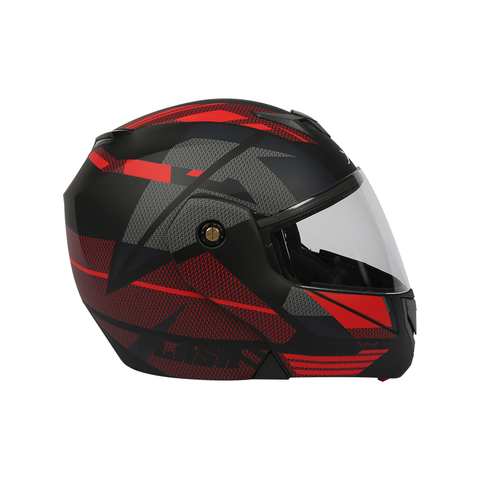 TVS Helmet Full Face Dual Colour Motorbike Helmet (Black Red-NL)