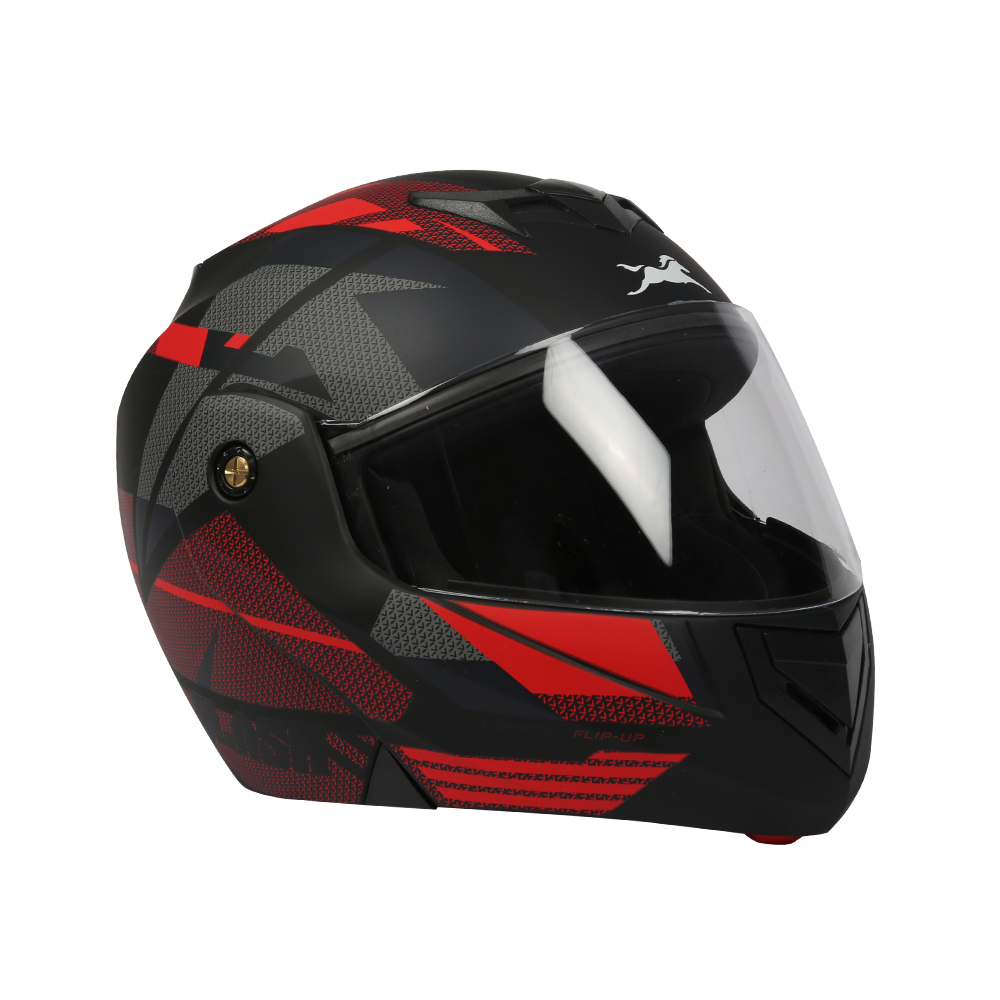 TVS Helmet Full Face Dual Colour Motorbike Helmet (Black Red-NL)