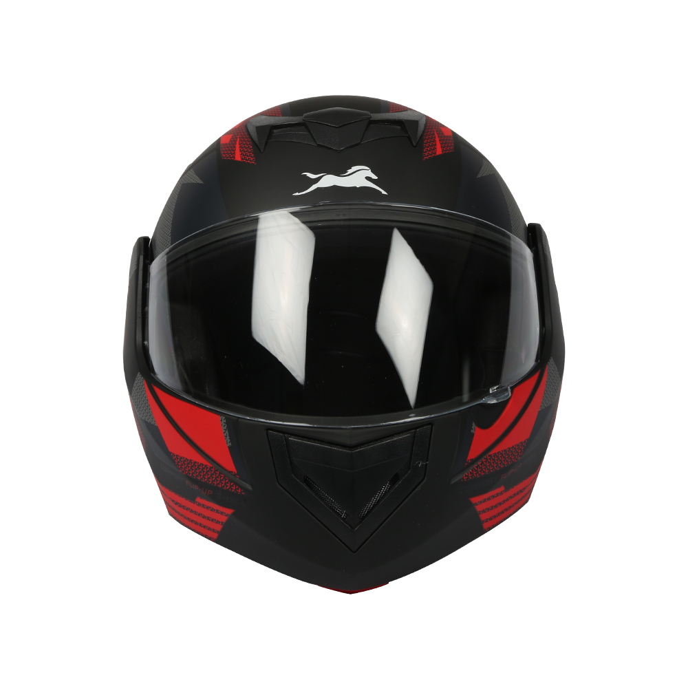 TVS Helmet Full Face Dual Colour Motorbike Helmet (Black Red-NL)