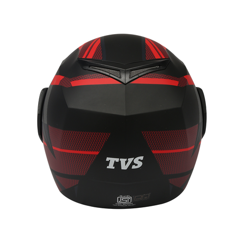 TVS Helmet Full Face Dual Colour Motorbike Helmet (Black Red-NL)