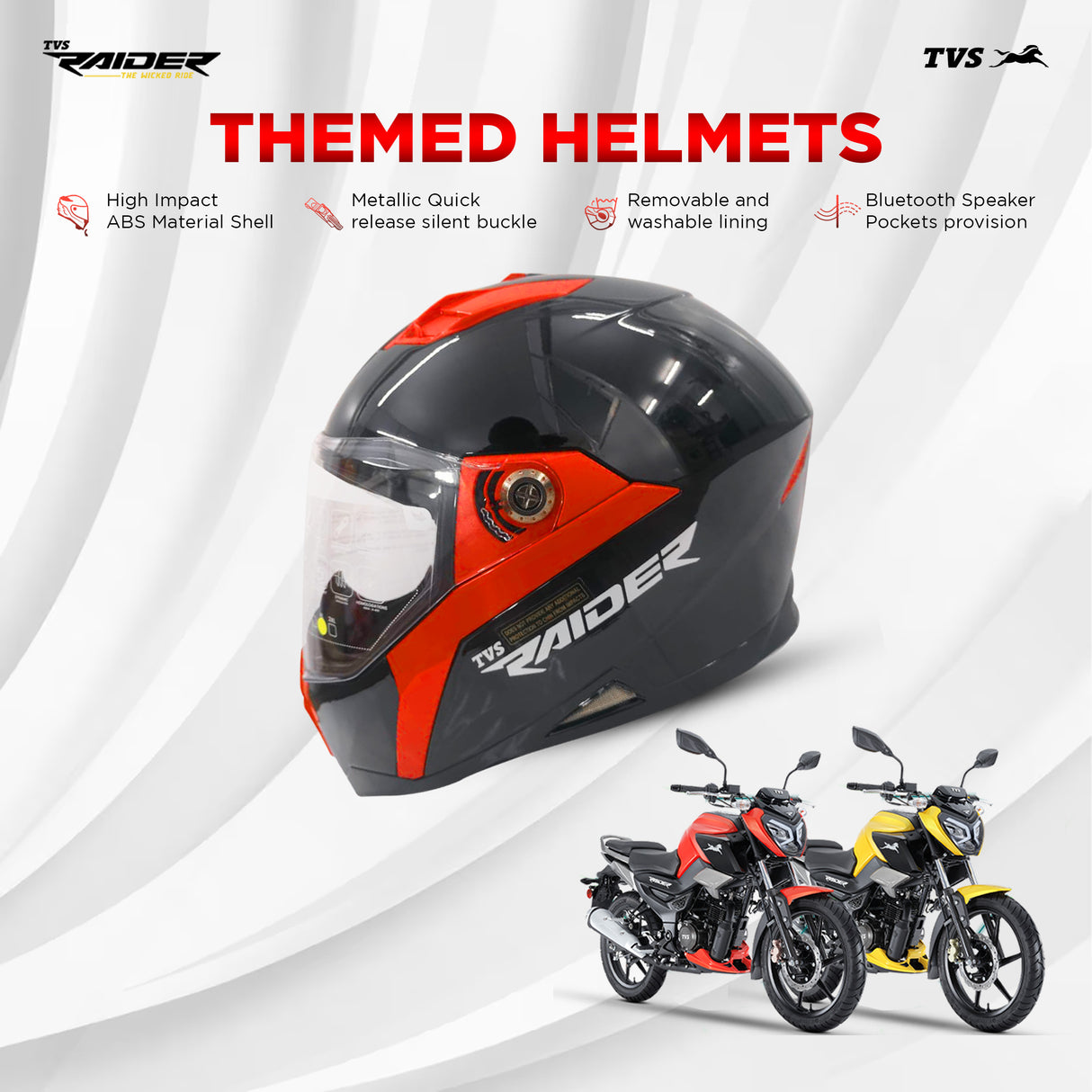 TVS Raider Full Face Helmet – Stylish and Safe Riding Gear