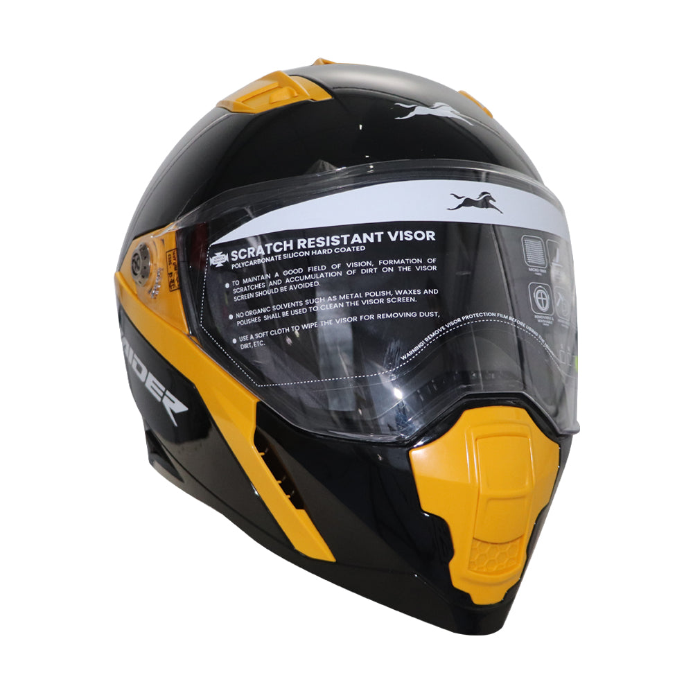 TVS Raider Edition Full Face Helmet (Yellow Black)