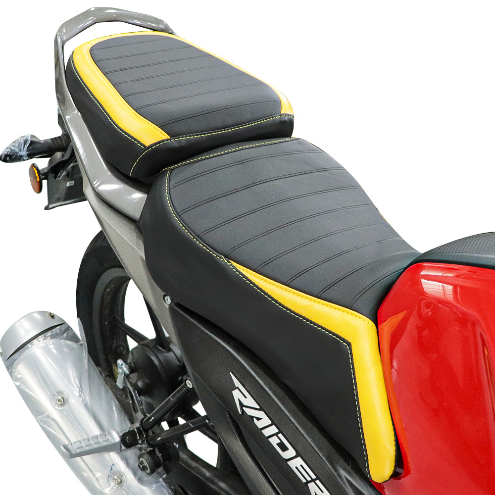 TVS Raider Seat Cover Black with Yellow - Ultimate Protection and Comfort for Your Ride