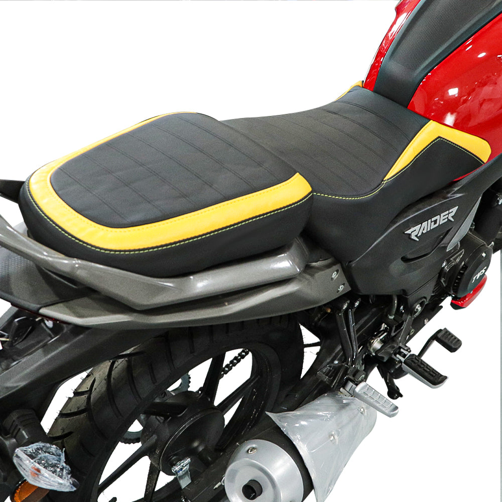 TVS Raider Seat Cover Black with Yellow - Ultimate Protection and Comfort for Your Ride