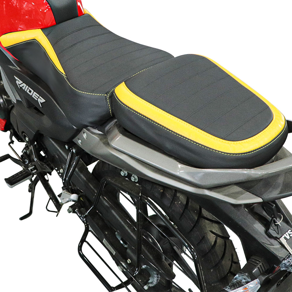 TVS Raider Seat Cover Black with Yellow - Ultimate Protection and Comfort for Your Ride