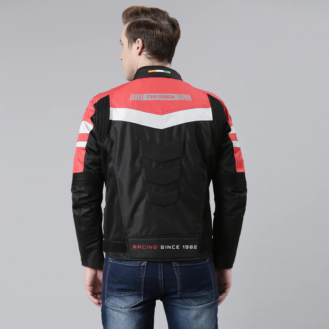 TVS Racing Asphalt Riding Jacket for Men- High Abrasion 600D Polyester ...
