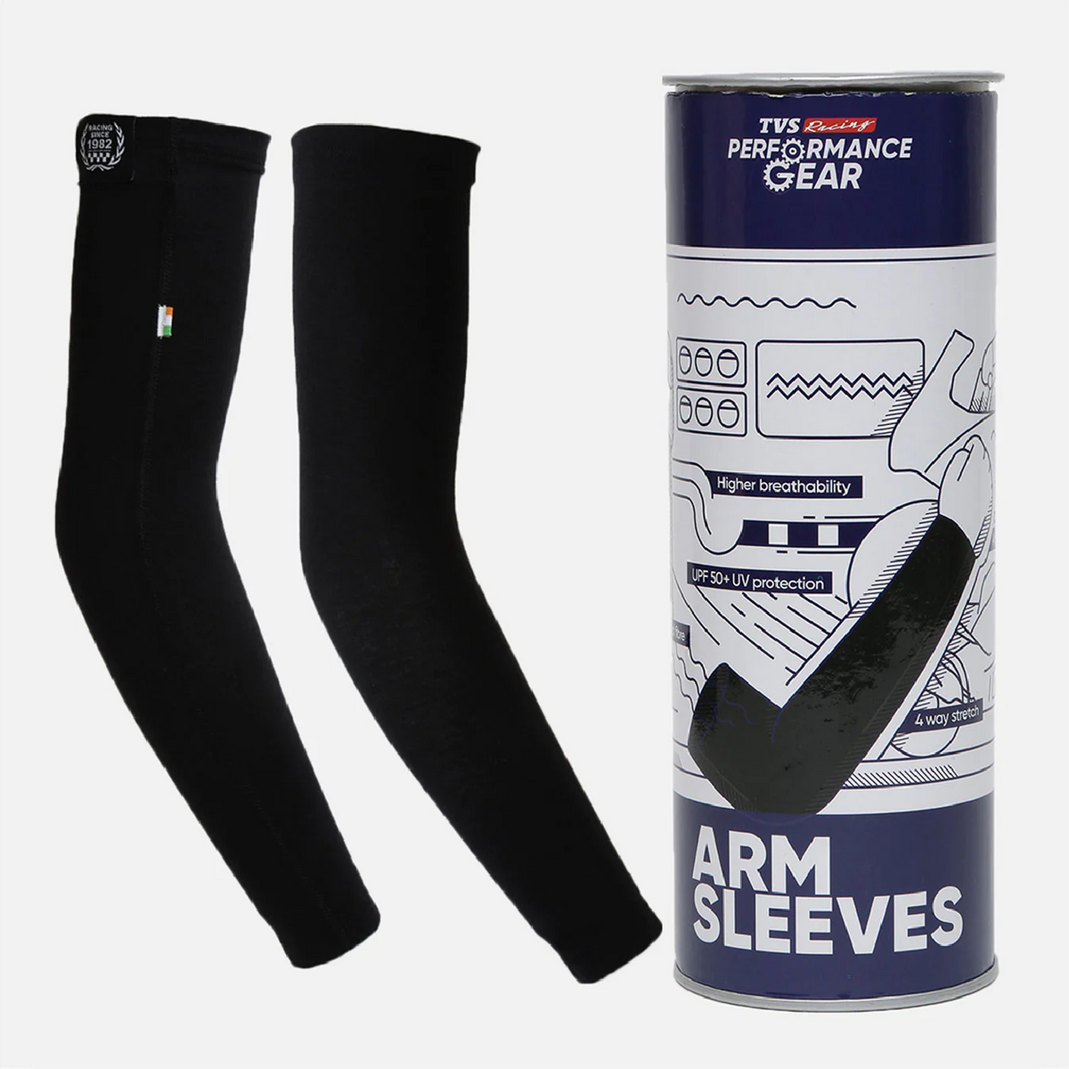 TVS Racing Arm Sleeves | Black, Sun Protection & Comfort