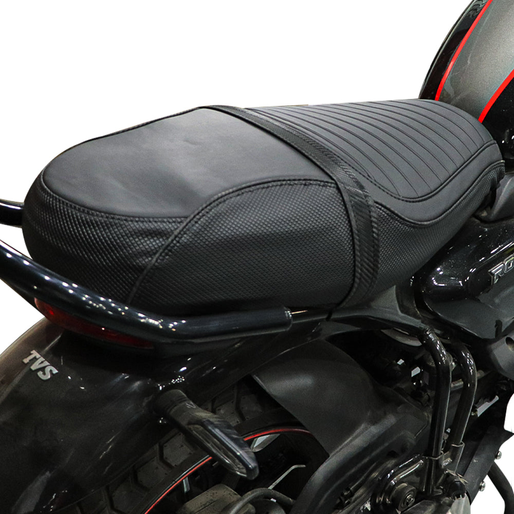 TVS Ronin Black Seat Cover with Small Cross Pattern for Style