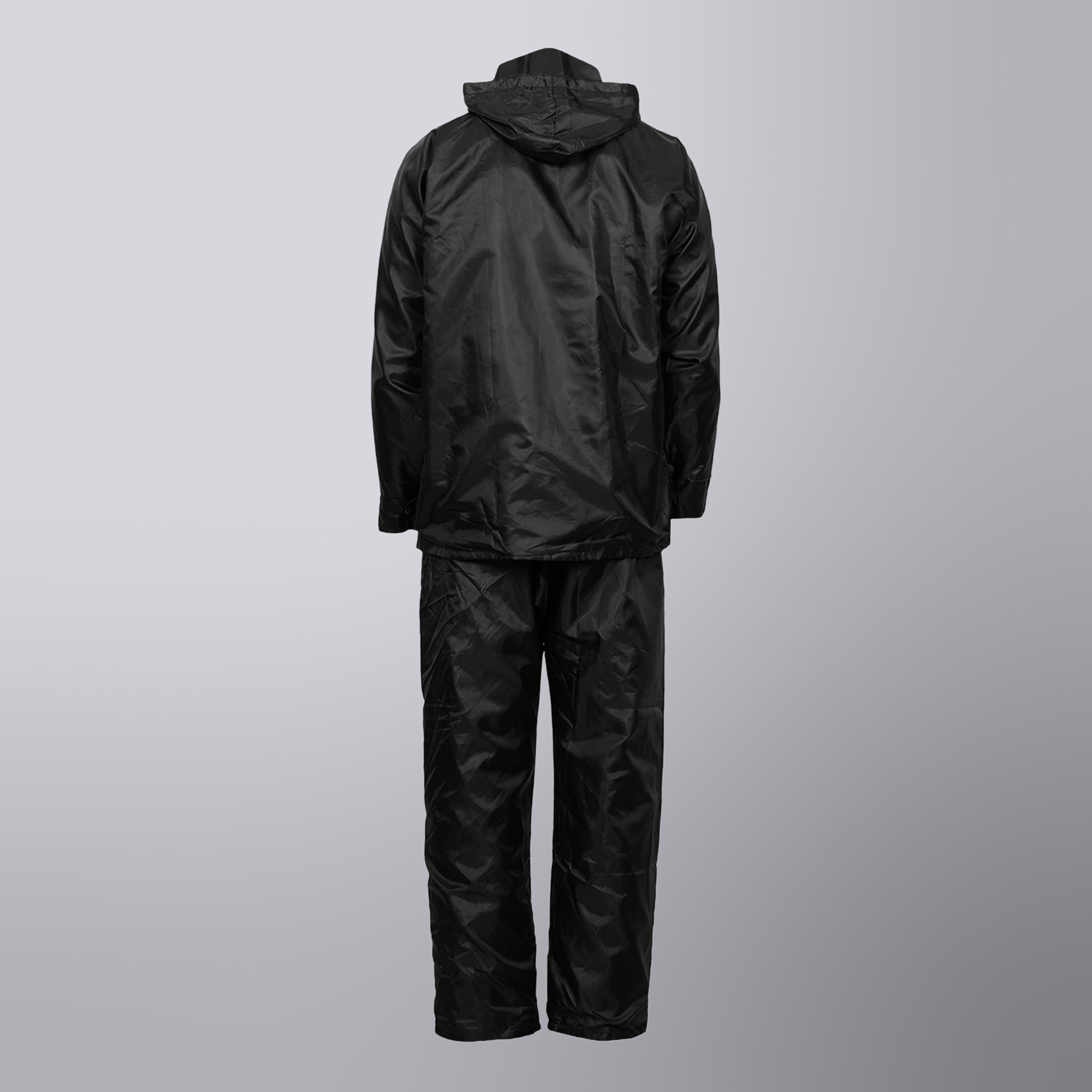 TVS Double-Layer Polyester Raincoat with Pants & Adjustable Drawcord Hood