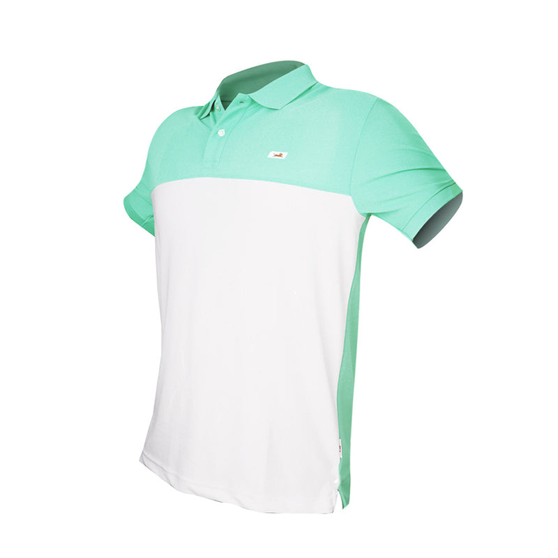 TVS Cut and Sew high Quality Polyster Polo T-Shirt, Color: White Green