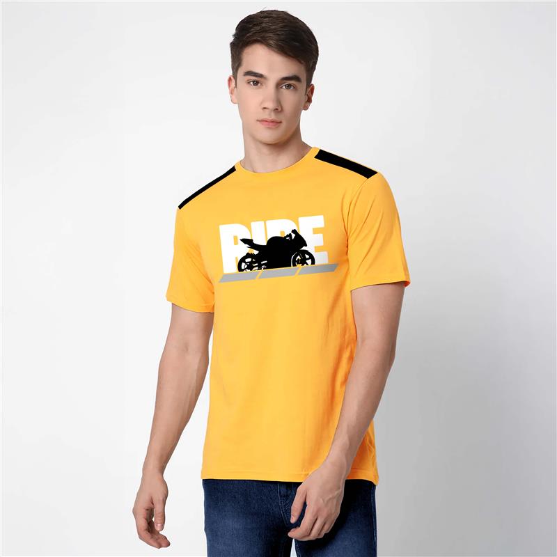 TVS Ride Crew neck Cotton T-shirt | High visibility & Reflective Sticker