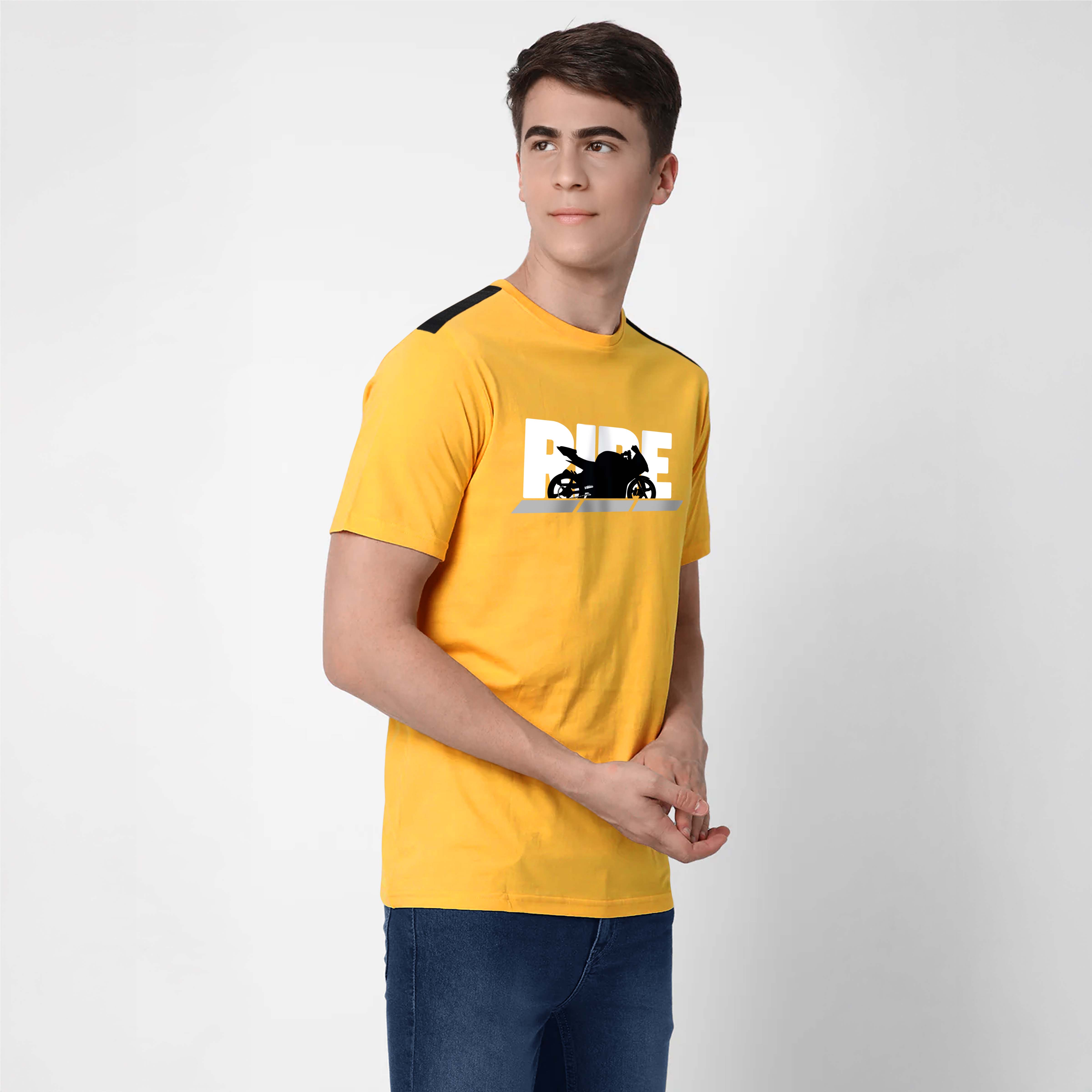 TVS Ride Crew neck Cotton T-shirt | High visibility & Reflective Sticker