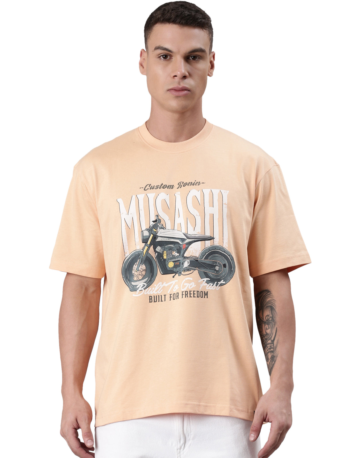 TVS Lifestyle 100% Cotton Oversized Graphic T-shirt for Men | Premium 220 GSM Heavyweight Tee with Relaxed Fit | Soft Cotton Oversized T Shirt for Boys | Durable Ribbed Neckline Streetwear Style