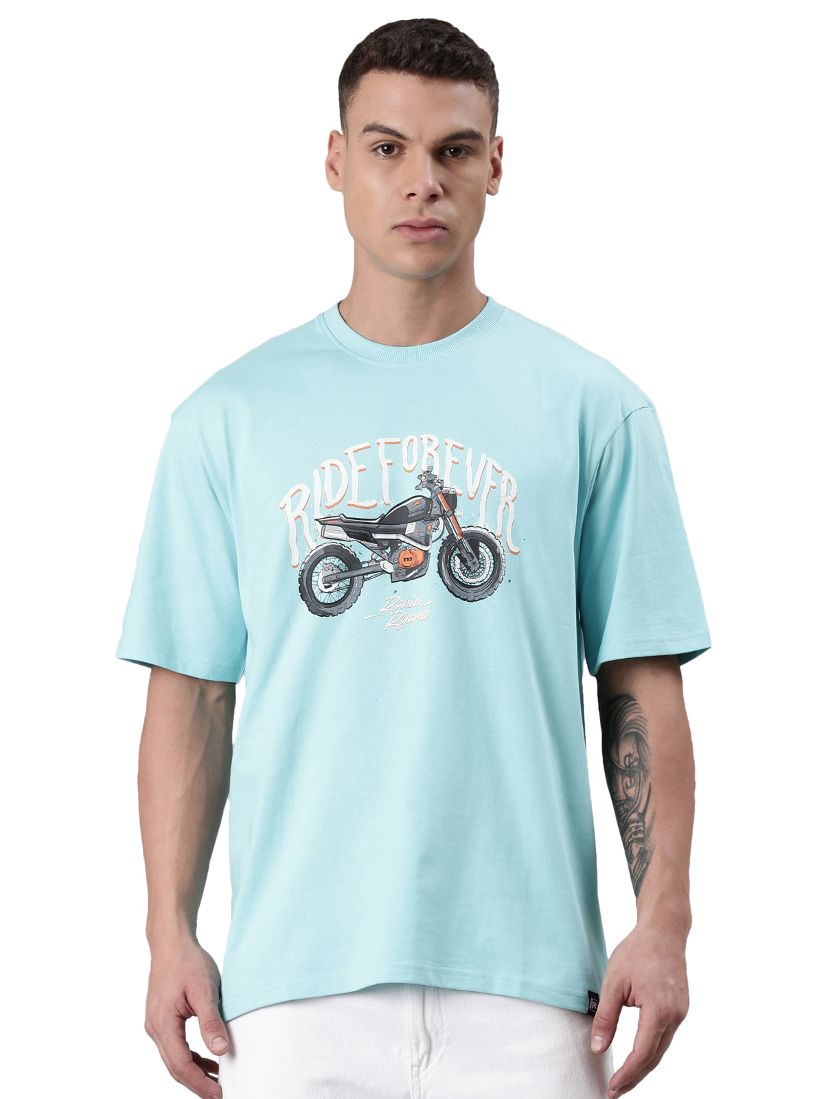 TVS Lifestyle 100% Cotton Oversized Graphic T-shirt for Men | Premium 220 GSM Heavyweight Tee with Relaxed Fit | Soft Cotton Oversized T Shirt for Boys | Durable Ribbed Neckline Streetwear Style