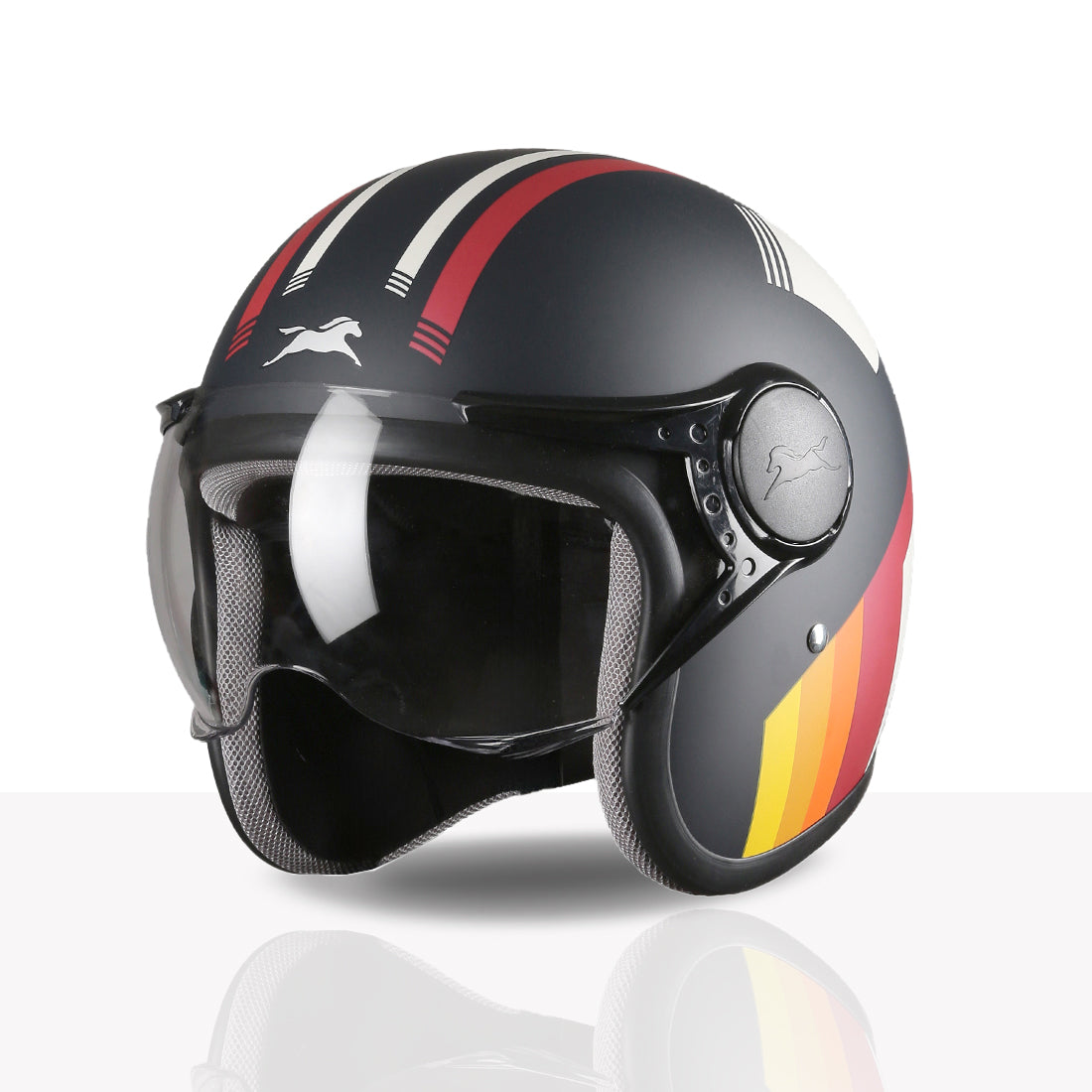 TVS Cruisetown Open Face Helmet – Stylish & Safe Helmet for Riders | ISI & DOT Certified | Premium Protection for Men & Women | Comfortable, Durable & Lightweight Design with Visor
