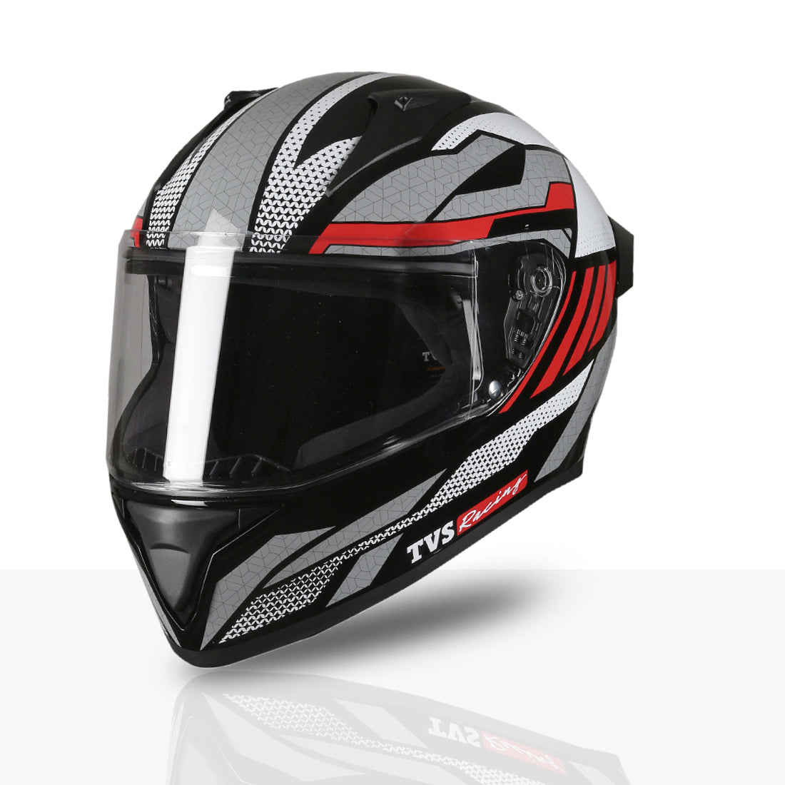 TVS Racing Titan Series Full Face Helmet for Men | Premium Bike Helmets with ABS Shell, UV Paint | Quick Release System | Aerodynamic Design | DOT & ISI Certified
