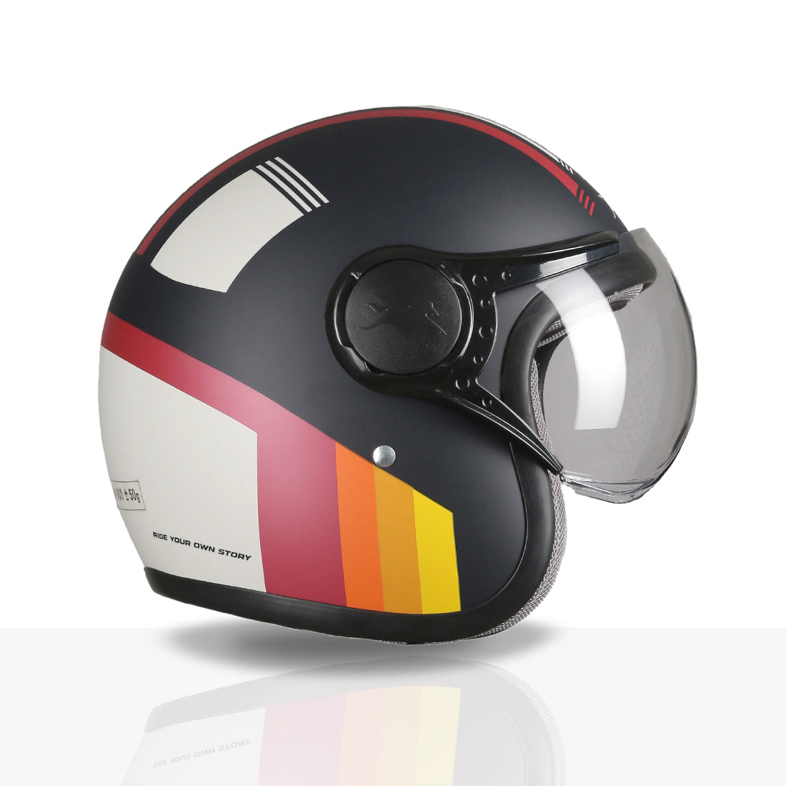 TVS Cruisetown Open Face Helmet – Stylish & Safe Helmet for Riders | ISI & DOT Certified | Premium Protection for Men & Women | Comfortable, Durable & Lightweight Design with Visor