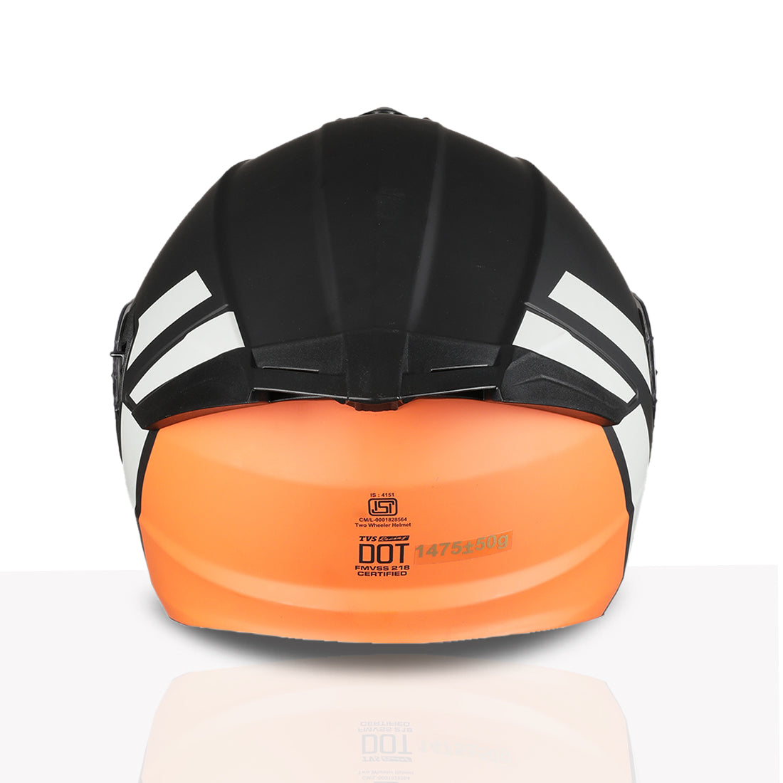 TVS Racing SuperPose Smoked Dual Visor Flip Up Modular Helmet for Men and Women, ISI DOT Certified, ABS Shell, Quick Release Visor, Lightweight, Ventilated, Open Face to Full Face