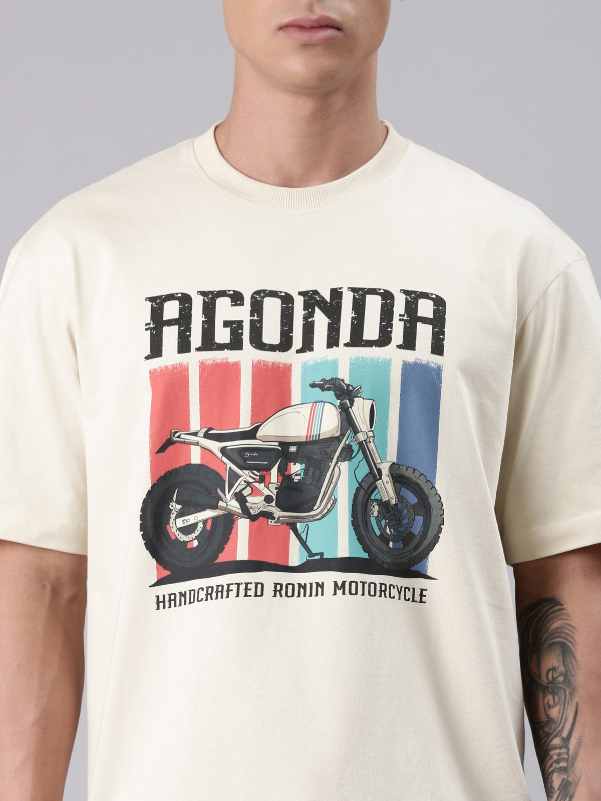 TVS Lifestyle 100% Cotton Oversized Graphic T-shirt for Men | Premium 220 GSM Heavyweight Tee with Relaxed Fit | Soft Cotton Oversized T Shirt for Boys | Durable Ribbed Neckline Streetwear Style