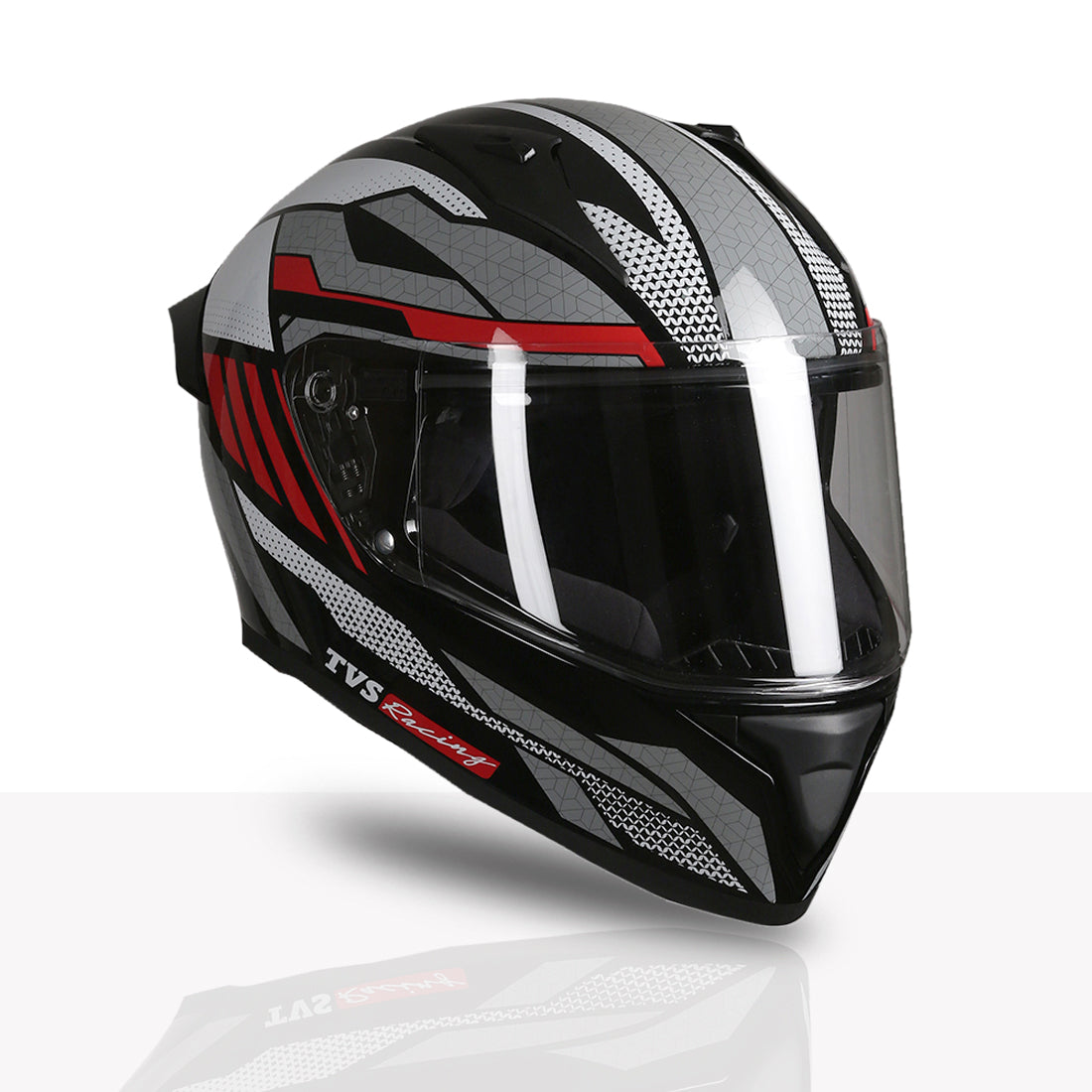 TVS Racing Titan Series Full Face Helmet for Men | Premium Bike Helmets with ABS Shell, UV Paint | Quick Release System | Aerodynamic Design | DOT & ISI Certified