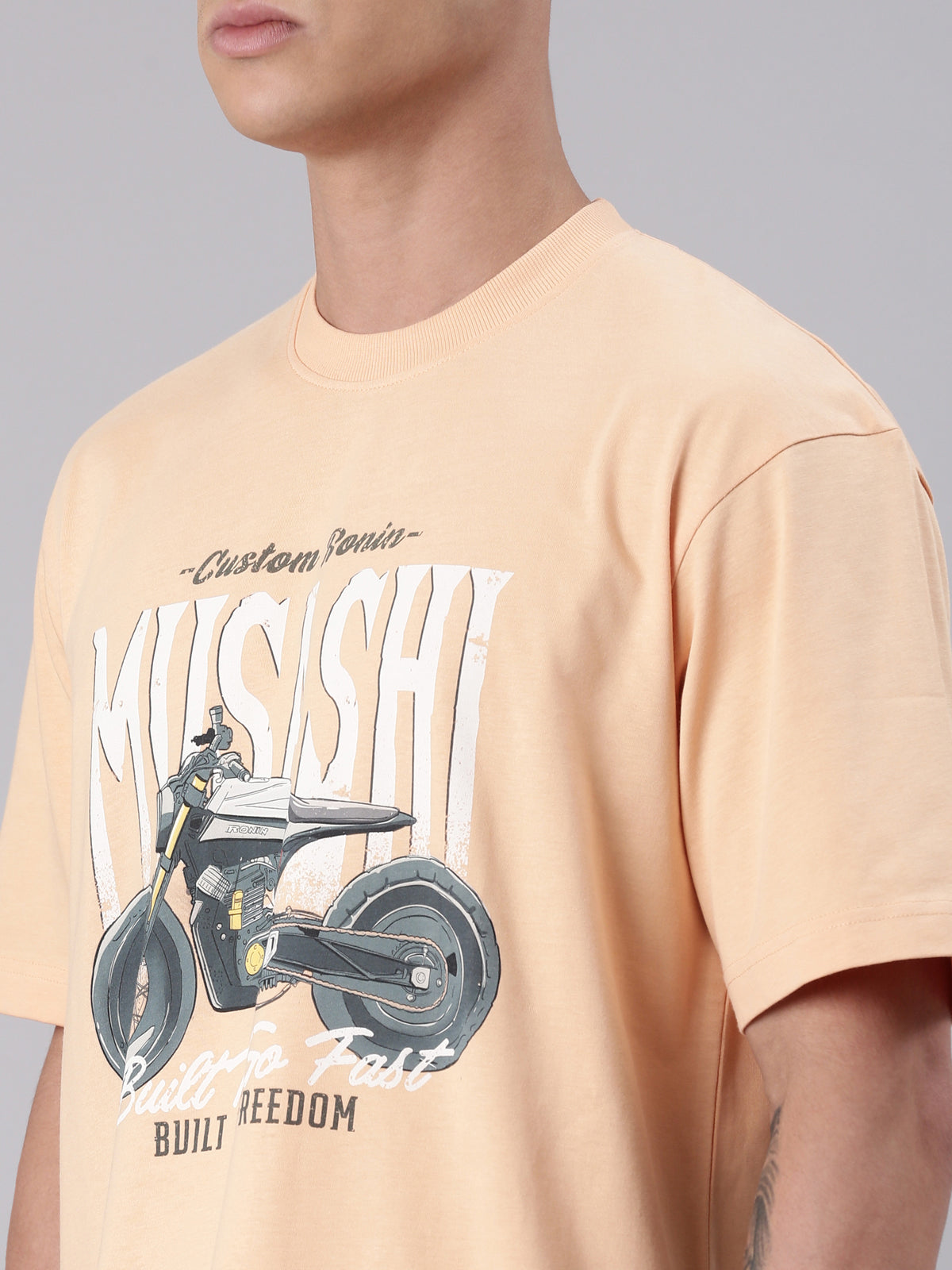 TVS Lifestyle 100% Cotton Oversized Graphic T-shirt for Men | Premium 220 GSM Heavyweight Tee with Relaxed Fit | Soft Cotton Oversized T Shirt for Boys | Durable Ribbed Neckline Streetwear Style