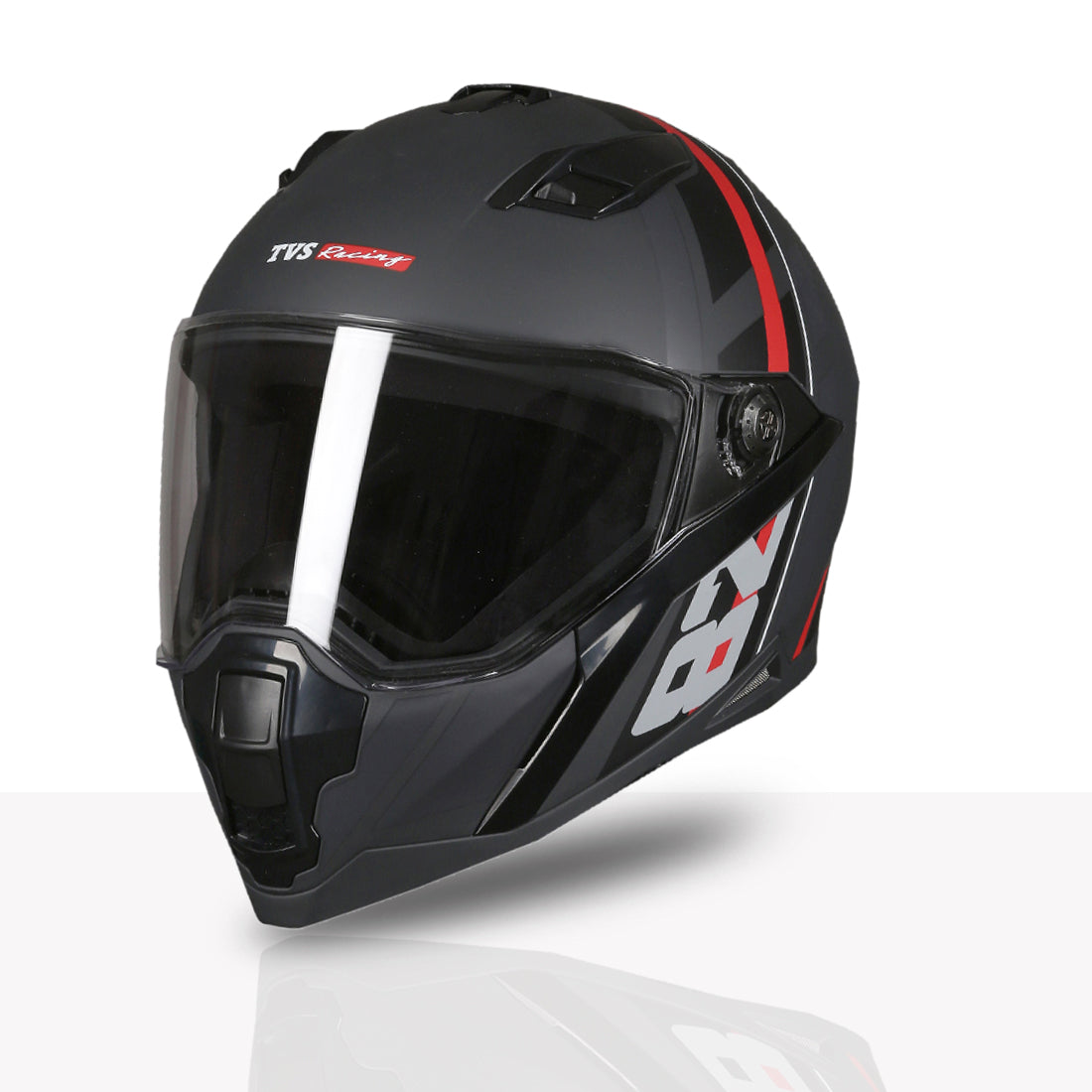 TVS Racing Anti Matter Full Face Helmet for Bike & Motorcycle Riders-DOT & ISI Certified-Lightweight ABS Shell, UV Resistant-Ventilated Comfort Liner, Quick-Release Visor & Chin Strap