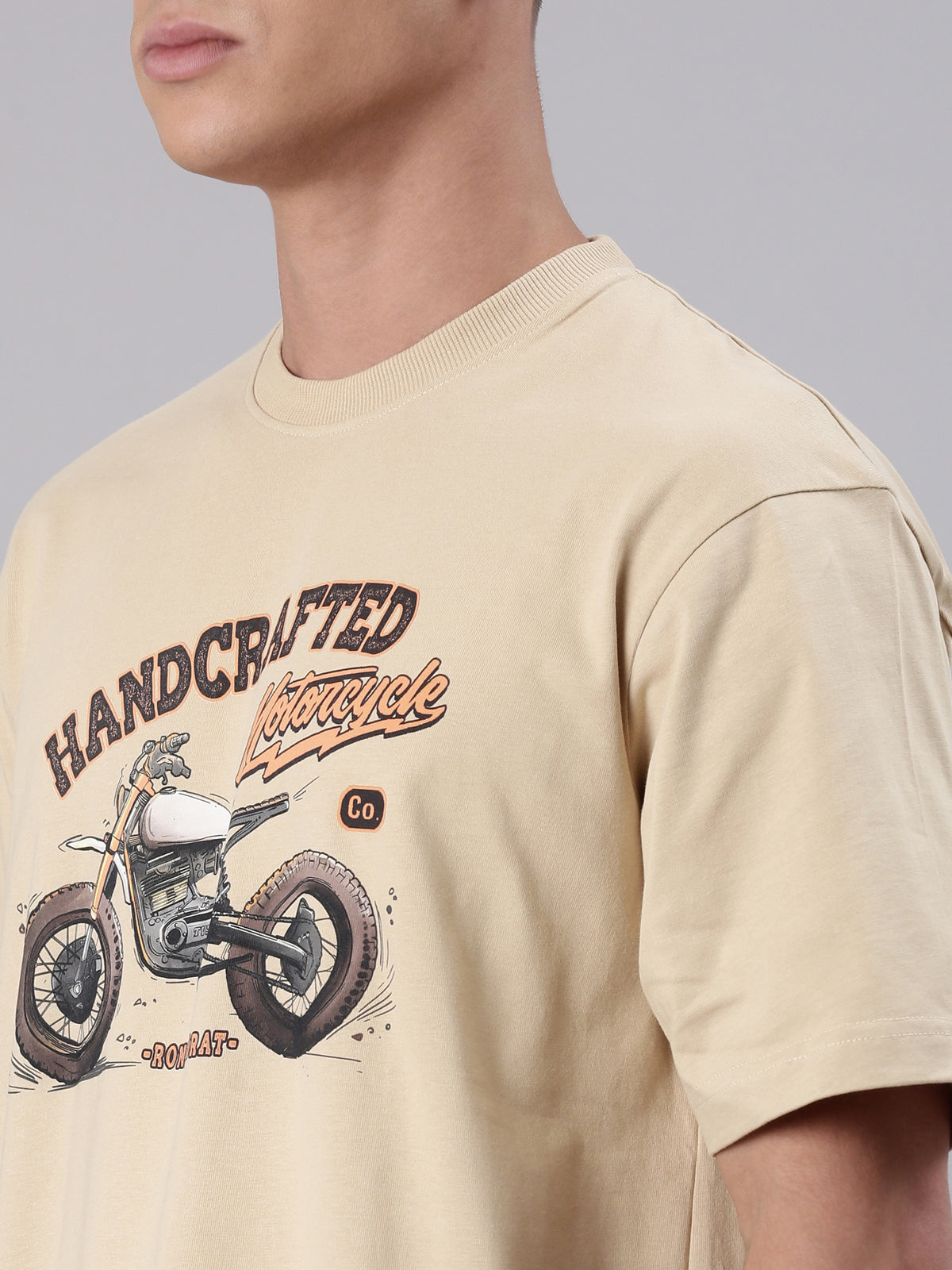 TVS Lifestyle 100% Cotton Oversized Graphic T-shirt for Men | Premium 220 GSM Heavyweight Tee with Relaxed Fit | Soft Cotton Oversized T Shirt for Boys | Durable Ribbed Neckline Streetwear Style