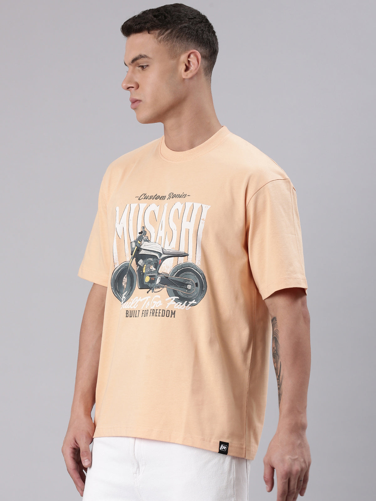 TVS Lifestyle 100% Cotton Oversized Graphic T-shirt for Men | Premium 220 GSM Heavyweight Tee with Relaxed Fit | Soft Cotton Oversized T Shirt for Boys | Durable Ribbed Neckline Streetwear Style