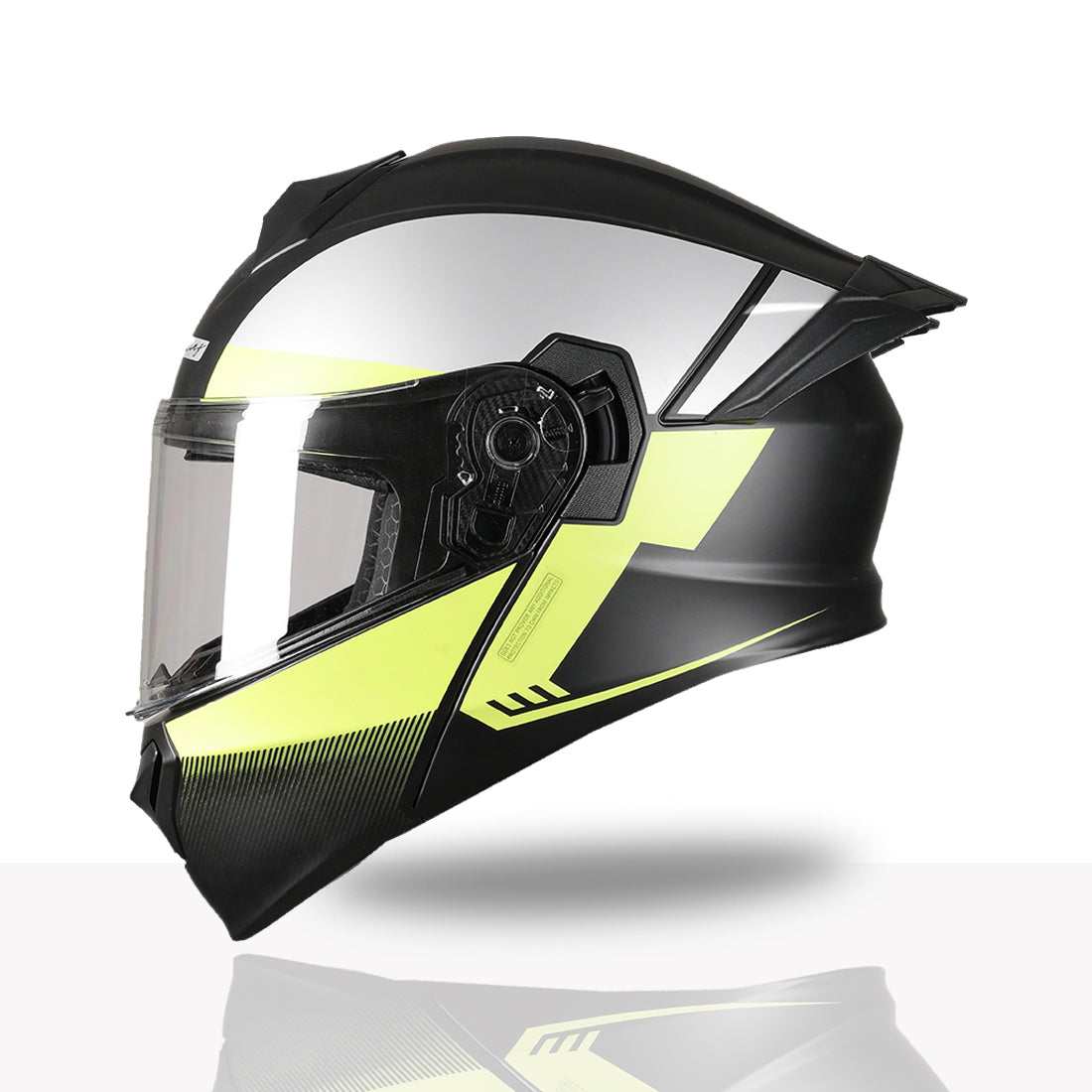 TVS Racing SuperPose Smoked Dual Visor Flip Up Modular Helmet for Men and Women, ISI DOT Certified, ABS Shell, Quick Release Visor, Lightweight, Ventilated, Open Face to Full Face