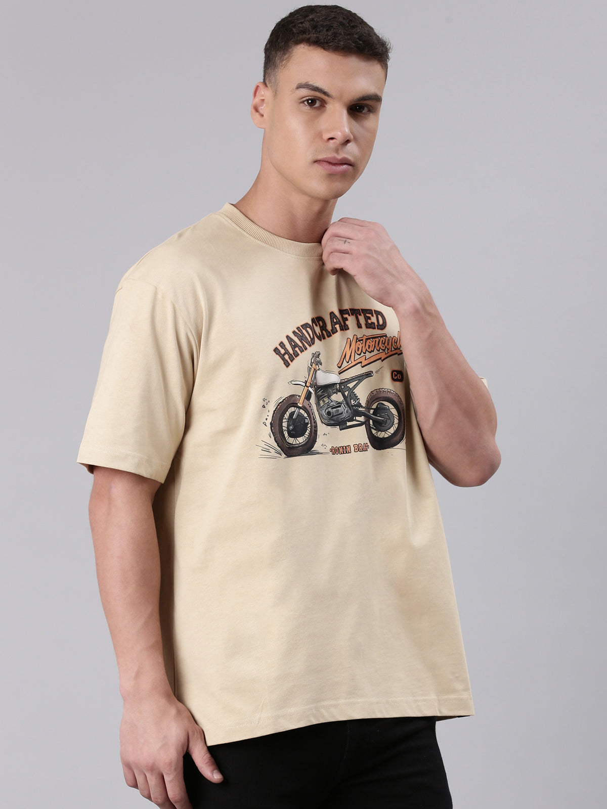 TVS Lifestyle 100% Cotton Oversized Graphic T-shirt for Men | Premium 220 GSM Heavyweight Tee with Relaxed Fit | Soft Cotton Oversized T Shirt for Boys | Durable Ribbed Neckline Streetwear Style