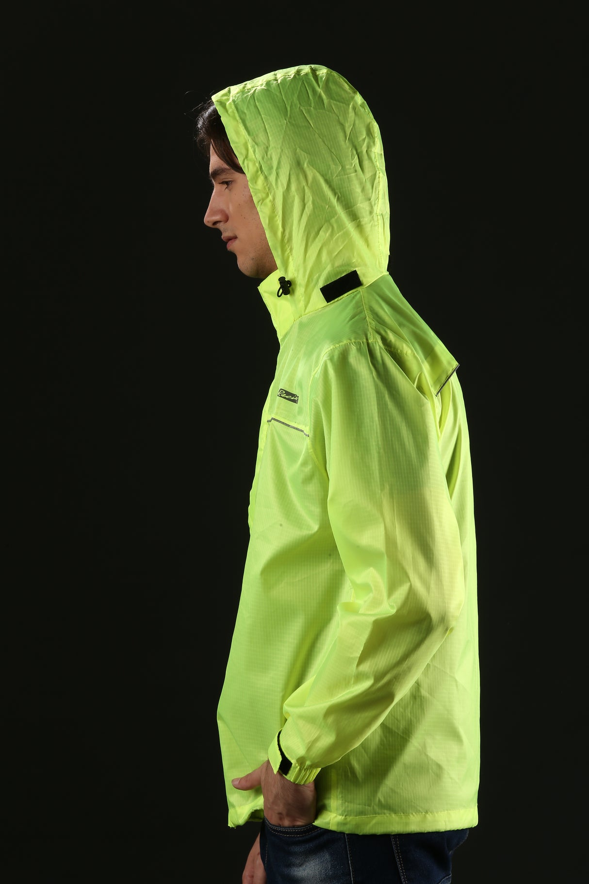 TVS Racing Rainshield Pro Rain Jacket | Lightweight Waterproof Rain Coat for Men | Compact Rain Jacket for Boys & Girls | Windproof Riding Rain Coat with Reflective Details for All-Weather Rides, Color; Neon