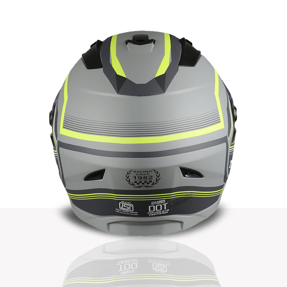 TVS Racing Anti Matter Full Face Helmet for Bike & Motorcycle Riders-DOT & ISI Certified-Lightweight ABS Shell, UV Resistant-Ventilated Comfort Liner, Quick-Release Visor & Chin Strap