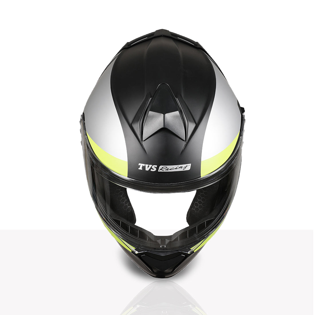 TVS Racing SuperPose Smoked Dual Visor Flip Up Modular Helmet for Men and Women, ISI DOT Certified, ABS Shell, Quick Release Visor, Lightweight, Ventilated, Open Face to Full Face