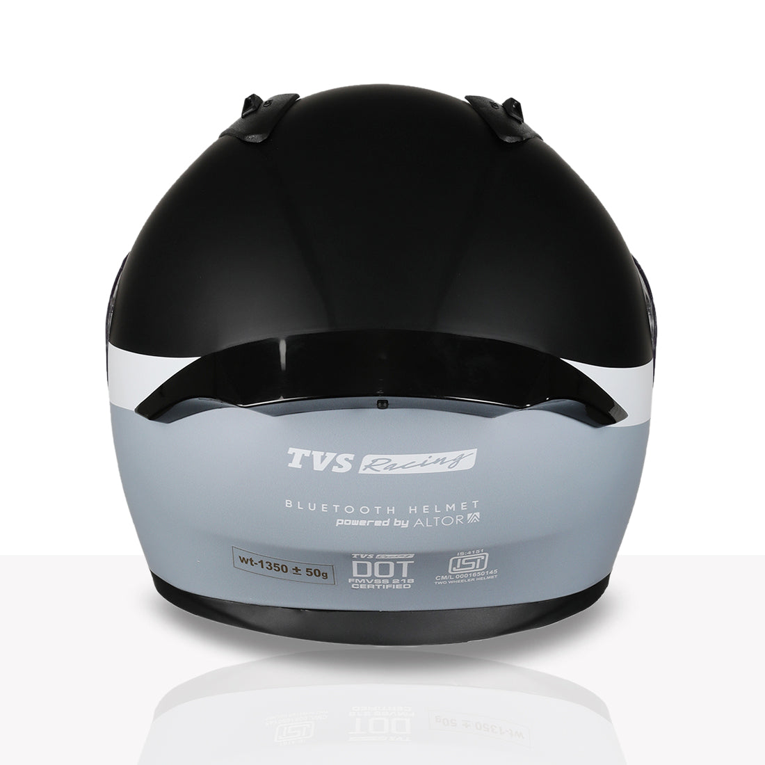 TVS Racing Anti Boring Bluetooth Integrated Full Face Helmet for Men and Women, ISI DOT Certified, ABS Shell, Built In Bluetooth 5.2, USB C Charging, Music Calls Navigation
