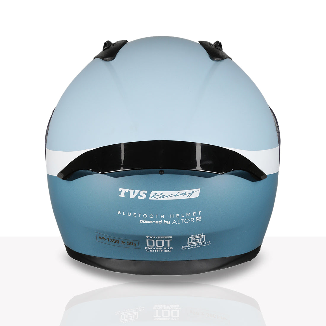 TVS Racing Anti Boring Bluetooth Integrated Full Face Helmet for Men and Women, ISI DOT Certified, ABS Shell, Built In Bluetooth 5.2, USB C Charging, Music Calls Navigation