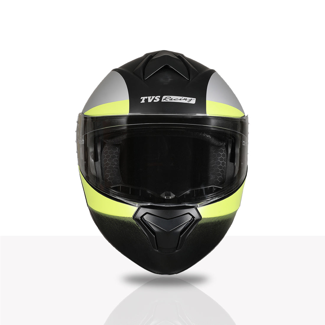 TVS Racing SuperPose Smoked Dual Visor Flip Up Modular Helmet for Men and Women, ISI DOT Certified, ABS Shell, Quick Release Visor, Lightweight, Ventilated, Open Face to Full Face