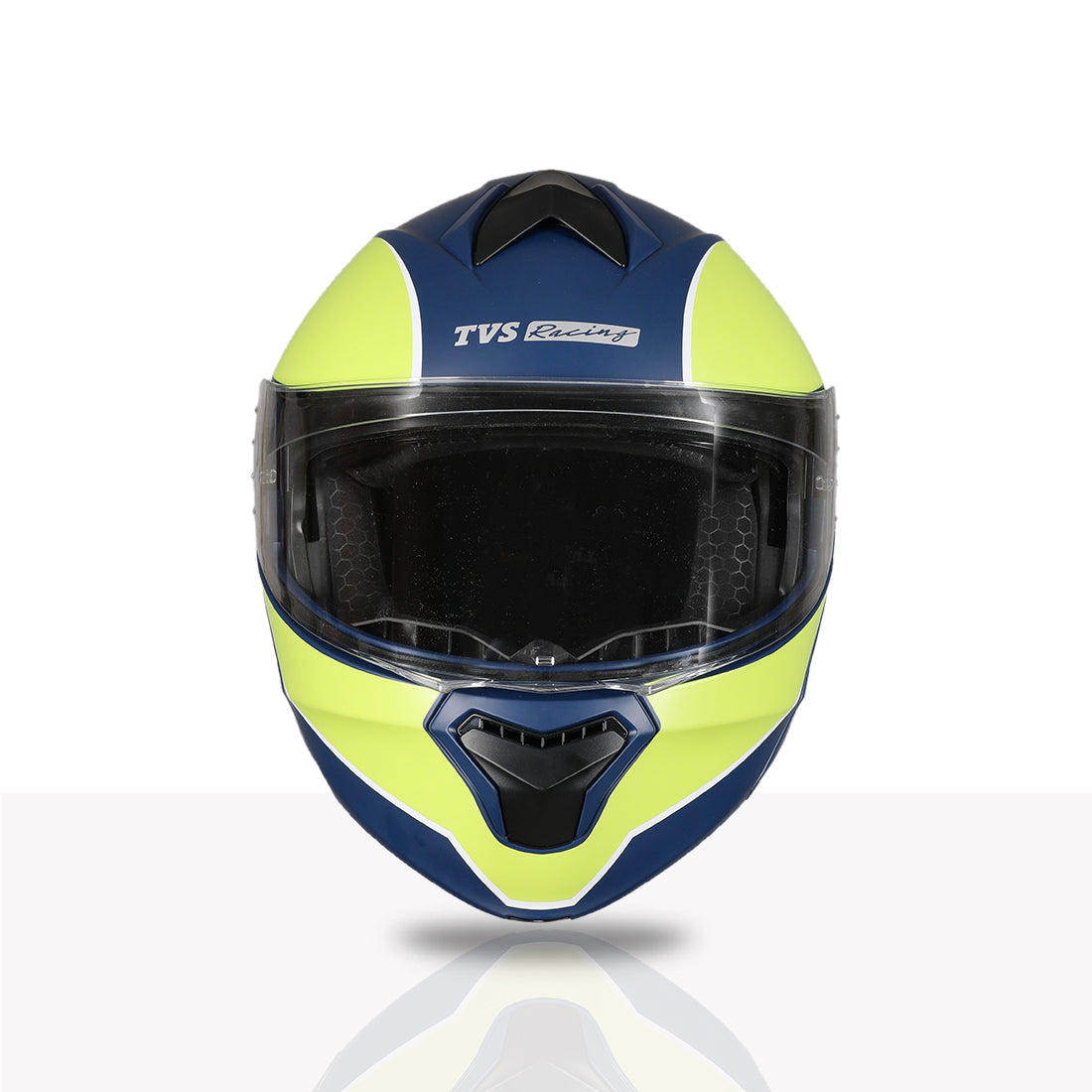 TVS Racing SuperPose Smoked Dual Visor Flip Up Modular Helmet for Men and Women, ISI DOT Certified, ABS Shell, Quick Release Visor, Lightweight, Ventilated, Open Face to Full Face