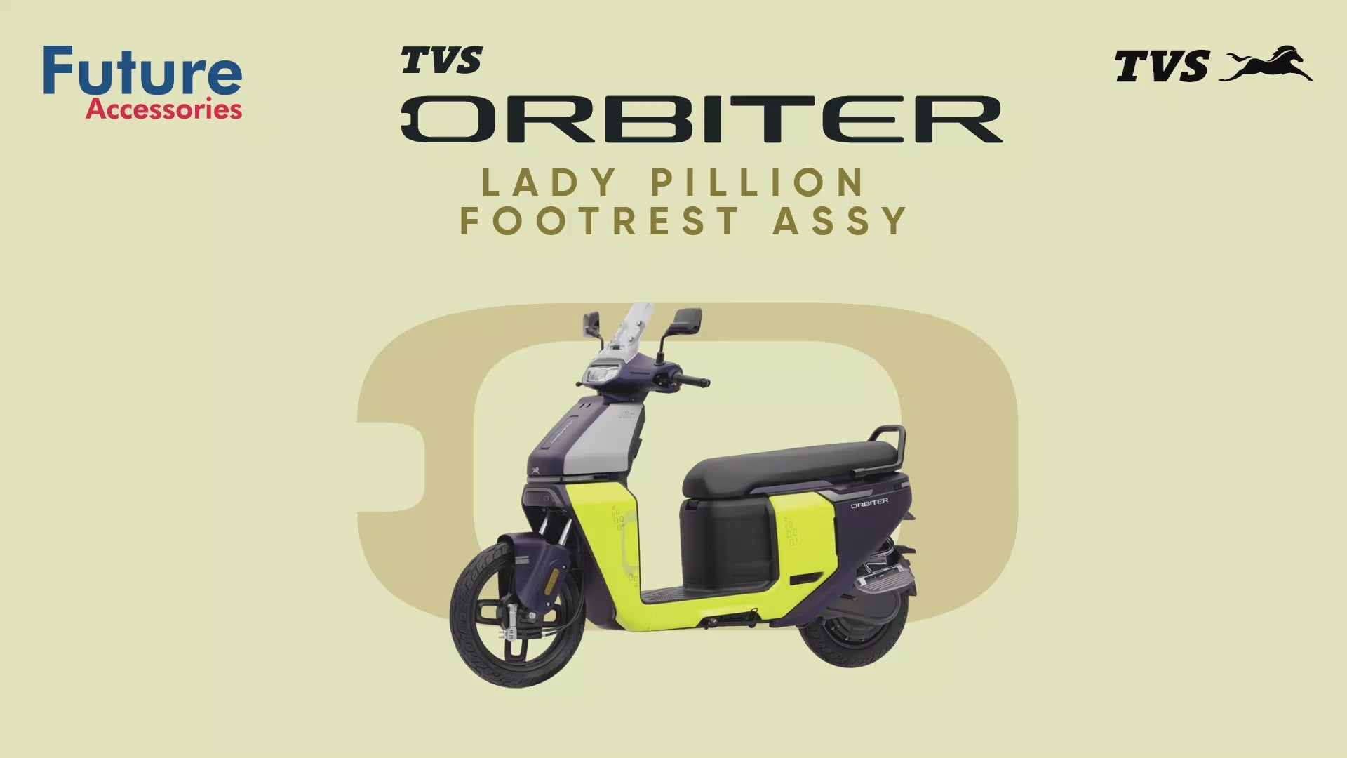 TVS Orbiter Lady Pillion Footrest Kit Assembly - Comfortable Footrest