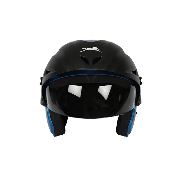 TVS Half Face Helmet Curser With Peak Motorbike Helmet (Blue and Black)