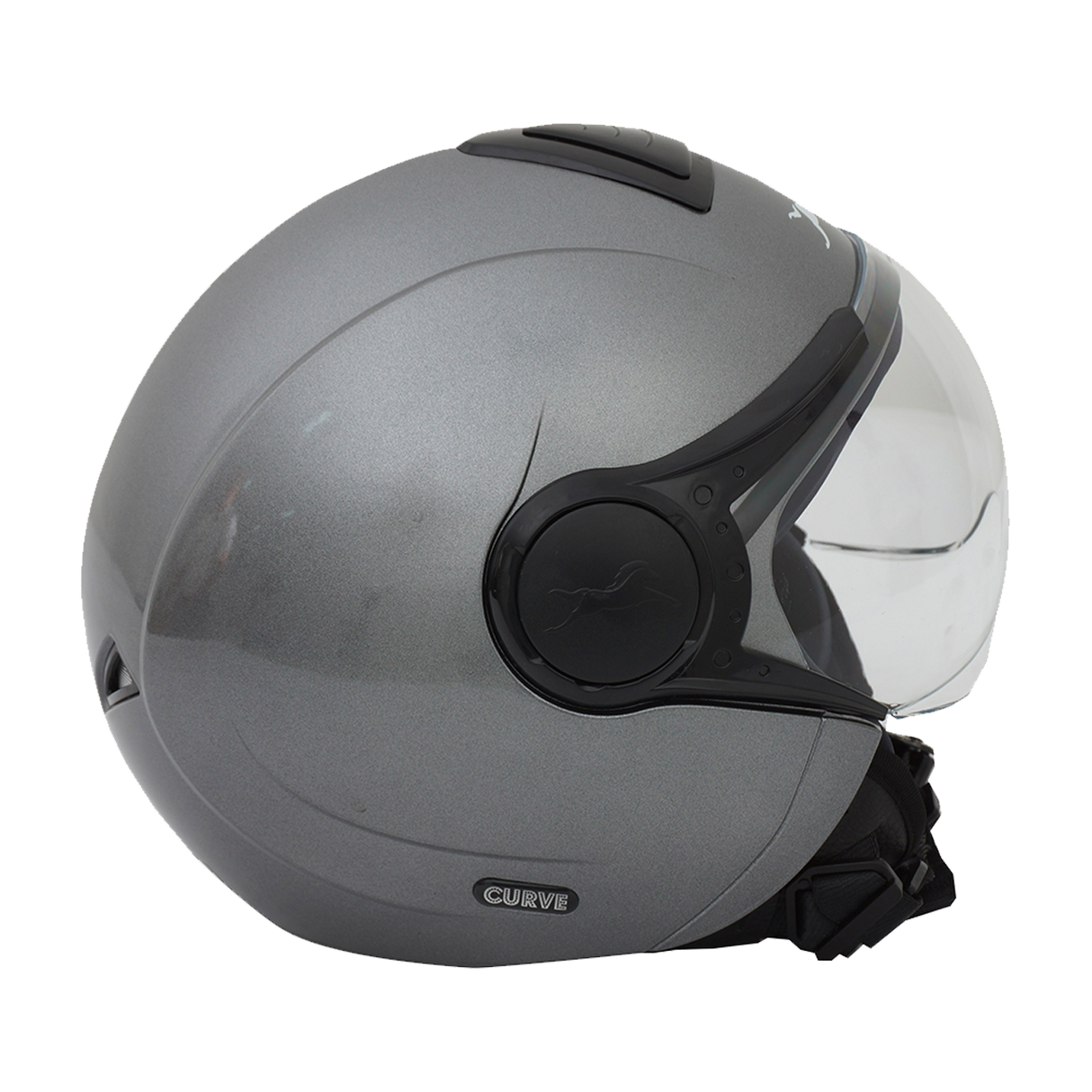 TVS Half Face Helmet Curve Motorbike Helmet (Grey)