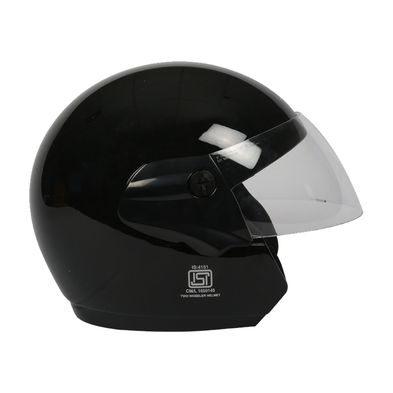 TVS Helmet Half Face Motorbike Helmet (Black-BE)