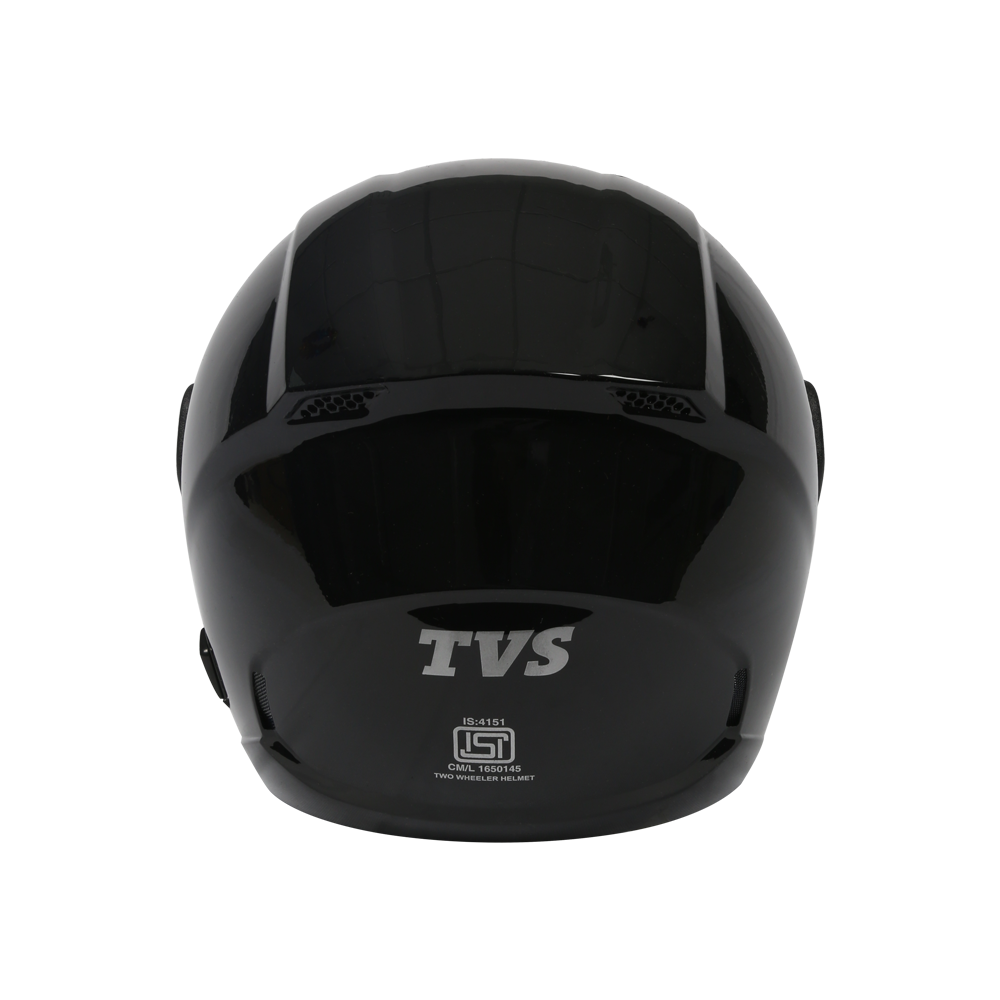 TVS Helmet Half Face Motorbike Helmet (Black-BE)